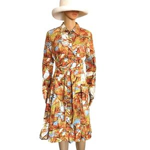 BADGLEY MISCHKA Studio Printed Shirtdress Size 6